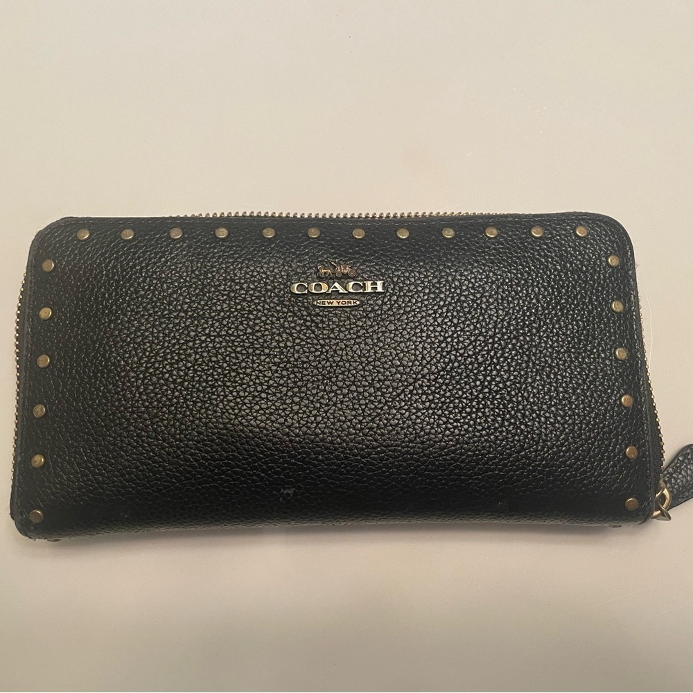Coach Black Studded Wallet